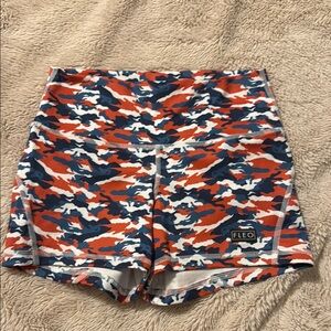 Fleo Dynamic Camo Shorts in Red, Blue, and White